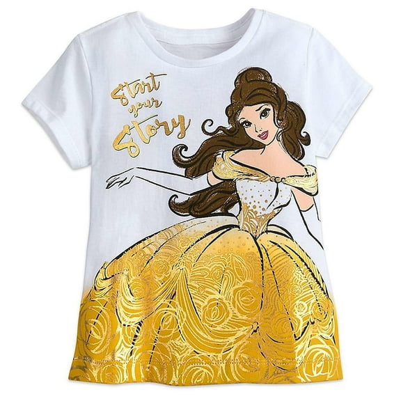 Disney Store Princess Belle Short Sleeve T Shirt Girl Size 5/6