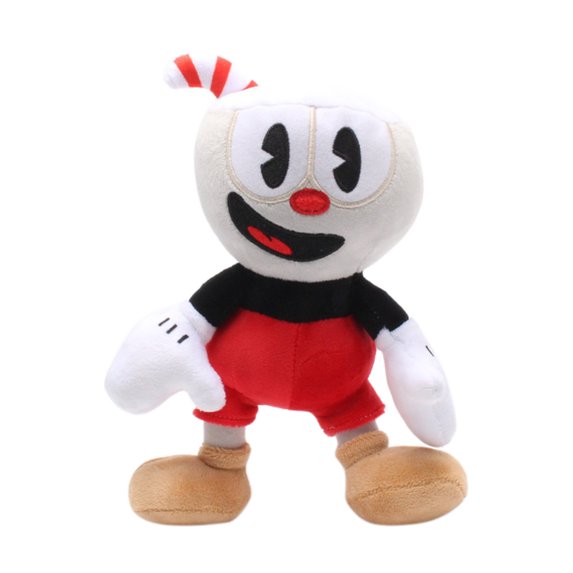 Jocestyle Cuphead Plush Toy 10-in Character Animated Stuffed Doll for Game Fan (Red)