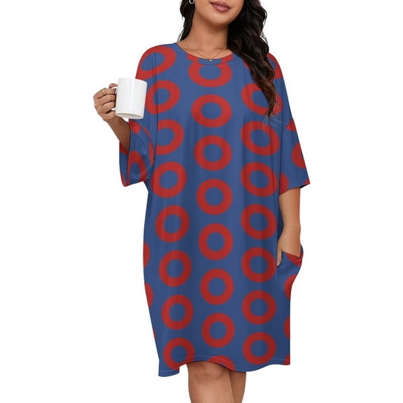 Phish Donut Sleepshirts For Sleeping Travels Loose Sleepdress Pajama Dress Soft Nightdress Sleepwear
