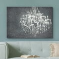 thumbnail image 2 of wall26 Canvas Print Wall Art Crystal Chandelier Silhouette on Floral Pattern Decorative Lights Digital Art Modern Art Chic Relax/Calm Multicolor for Living Room, Bedroom, Office - 32"x48", 2 of 5