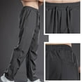 thumbnail image 6 of Iugvhana Men's Straight Pants Casual Loose Fit Elastic Waist Sports Pants Lightweight Athletic Drawstring Outdoor Hiking Pants with Pocket Dark Gray XXXL, 6 of 7