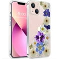 thumbnail image 1 of Case Compatible with iPhone 13 Case Clear with Design Embossed Pattern Soft TPU Bumper Slim Protective 6.1 Inch (Flower Blossom), 1 of 7