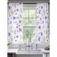 thumbnail image 2 of Purple Spring Floral Sheer Curtains 72 Inch Length 2 Panels Set for Living Room/Bedroom, Pastoral Botanical Watercolor Semi Curtain Sheers Drapes Rod Pocket Curtains Window Treatment Set 52''x72''x2, 2 of 7