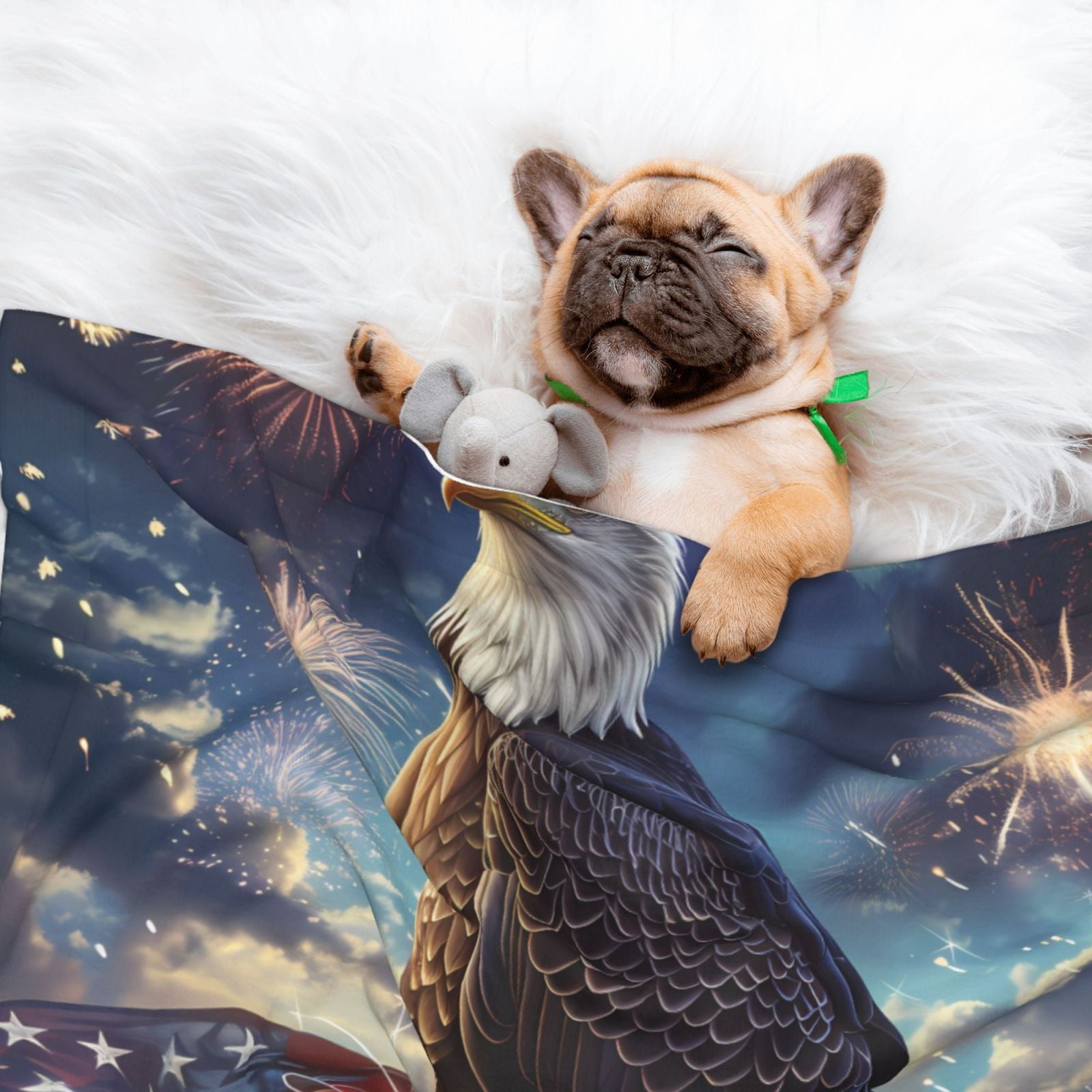 Naloa Night Sky Bald Eagle Dog Blanket, 3 Sizes Cat Blanket for Indoor Cats Large Medium Small Dog Gifts-Small