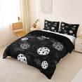 thumbnail image 3 of Erosebridal Kids Pickleball Queen Duvet Cover Set for Boys, Sports Theme Bedding, Black Gray, Black Reversible, 1 Duvet Cover and 2 Pillowcases (No Comforter), 3 of 5