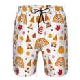 thumbnail image 4 of Yiaed Fall Gnomes Harvest Print Men's Swim Trunks with Lining Quick Dry Sports Shorts Beach Shorts Boardshorts-Large, 4 of 5