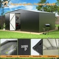 thumbnail image 3 of EasyHawk 14 ft x 12 ft Heavy-Duty Steel Metal Outdoor Storage Shed with Lockable Doors, Garden Shed for Backyard, 3 of 9