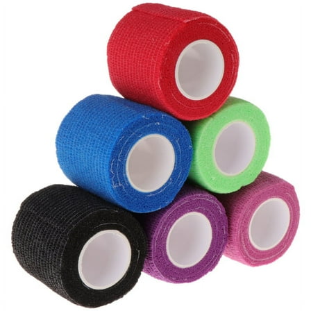JNANEEI 6Pcs Disposable Tattoo Grip Tape Self-Adhesive Wrap Bandage Rolls
