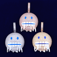 thumbnail image 3 of DUBSS Iced Out Necklace Pendant for Men Micro Pave Blue Eye Drippy Mouth Hip Hop Jewelry, 3 of 5