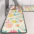thumbnail image 2 of Kitchen Rugs Sets Of 2,Pioneer Flower Floral Print Pattern Anti Fatigue Kitchen Mat Rugs Non Slip Washable,Decorative Kitchen Floor Mats for Kitchen,Sink,Laundry,17"x47"+17"x47", 2 of 5
