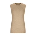 thumbnail image 5 of Men'S Summer Sleeveless Well-Fitting Loose Muscle Sports Round-Neck Vest Sleeveless Tank Tops Crewneck Solid Loose Fit Shirt Apricot M, 5 of 7