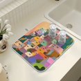 thumbnail image 4 of Yayeee Drying Mat for Kitchen Counter Dishes Microfiber Coffee Decorative Pad, Purple Cityscape Painting, 4 of 9