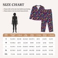 thumbnail image 4 of Fuzoiu rainbow color mushroom Skull Print Women's Long-Sleeved Pajama,Lounge Button Down Nightwear,Womens Notch Collar Pajama Set-XX-Large, 4 of 7