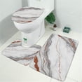 thumbnail image 2 of White Marble Copper Line Pattern Bathroom Rugs Sets 3 Piece,Toilet Cover Set,Absorbent Non Slip Bathroom Mats Sets with U-Shaped Contour Rug Toilet Rug Set, 2 of 5