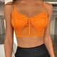 thumbnail image 2 of Mujeres Sexy Color sólido Ahueca hacia fuera Encaje Liso V profundo Sexy Cuello en V Seductor Cubrir Camiseta sin mangas Fridja  qr449, 2 of 9