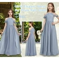 thumbnail image 4 of Drtj Girls A-Line Maxi Dress Junior Bridesmaid Flower Girl Dresses Off-Shoulder Chiffon Dress for Wedding Pageant, 4 of 6