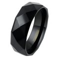 thumbnail image 5 of Tungsten Rings for Men Wedding Bands for Him 8mm Black Multi-Faceted, 5 of 7