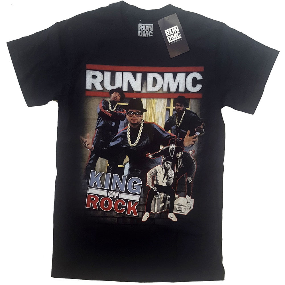 Men's Run DMC King Rock Homage T-shirt X-Large Black - Walmart.com