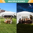 thumbnail image 5 of COBIZI 10x10 Pop up Canopy, Canopy Tent 10x10 with 3 Sidewalls, 1 Person Easy Set up，Tents for Parties, Outdoor Canopy with Fluorescent Strip & 4 Sandbags, Waterproof, 3 Adjustable Height（White）, 5 of 7