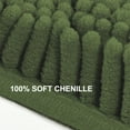 thumbnail image 2 of Tripumer 2 Piece Chenille Bathroom Rug Set Soft Plush Shower Mats Soft Plush Absorbent Shag for Shower Floor Dark Olive Green, 2 of 7