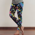 thumbnail image 2 of COMVALUE Women's Leggings - Full Length Bright and Neon Paint Splatter, Rainbow, and Patterened Leggings for Women Blue Size S, 2 of 6