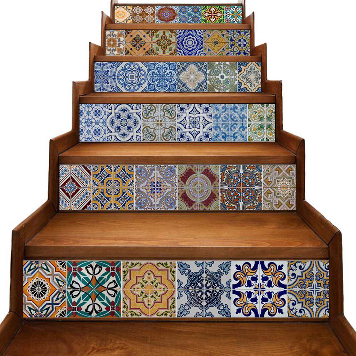 24X Peel and Stick Tile Backsplash Stair Riser Decals DIY Tile Decals Mexican Traditional Waterproof