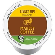 marley coffee, lively up!, organic espresso roast, 24 single serve realcups