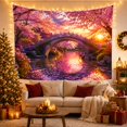 thumbnail image 3 of Cherry Blossoms Over Stone Bridge Sunset Landscape Romantic Japanese Inspired Wall Art for Nature Lovers Botanical Wall Art Spring Gift Tapestry Wall Hanging for Bedroom Living Room and Dorm, 3 of 7