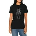 thumbnail image 3 of Big Size Hand Drawn Horse Graphic Design Deluxe Jersey T-Shirt - Black XL, 3 of 4