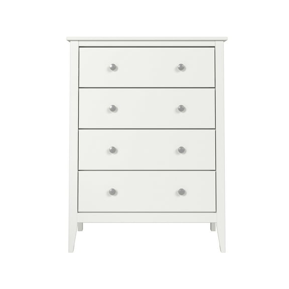 Jela Solid Wood 4 Drawer Dresser - White
