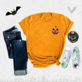 thumbnail image 2 of Halloween Shirts for Women T-Shirts Womens Fall Pumpkin T Shirts Funny Short Sleeve Halloween Graphic Tees Tops Orange M, 2 of 7