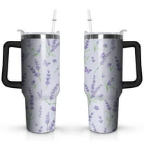 Lavender Purple 40oz Stainless Steel Vacuum Insulated Tumbler with Lid and Straw Gifts for Mom Friend Sister Grandma
