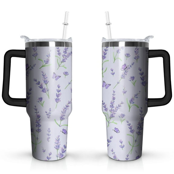Lavender Purple 40oz Stainless Steel Vacuum Insulated Tumbler with Lid and Straw Gifts for Mom Friend Sister Grandma
