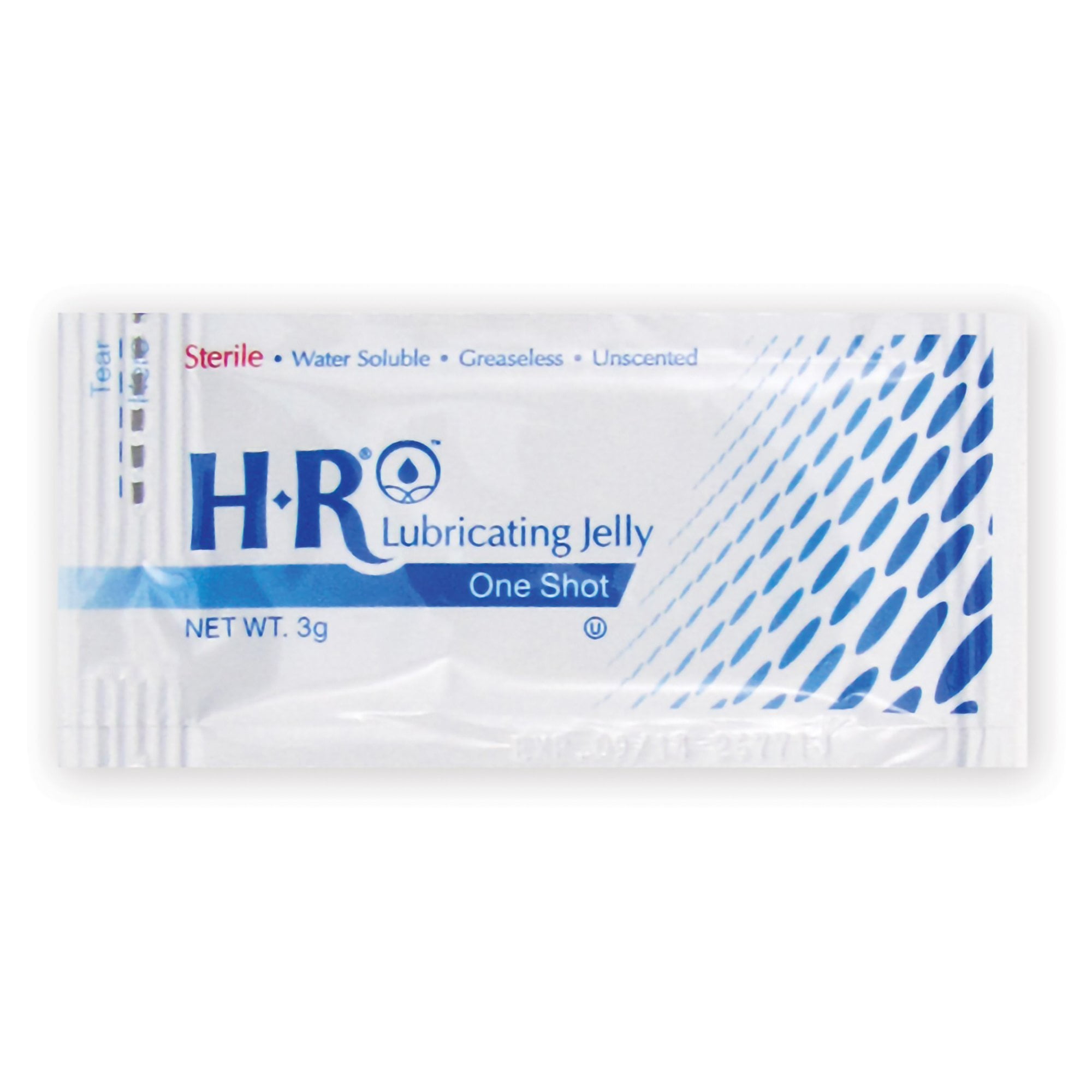 HR OneShot Sterile Lubricating Jelly, 3g Individual Packet, Box of