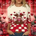 thumbnail image 1 of Xuyuer Valentine T Shirts Love Heart Printed Graphic Tee Tops Women's Casual 3/4 Sleeve T-Shirts Round Neck Cute Tunic Tops Basic Tees Blouses Business Work Tee Top Spring Shirts, 1 of 6