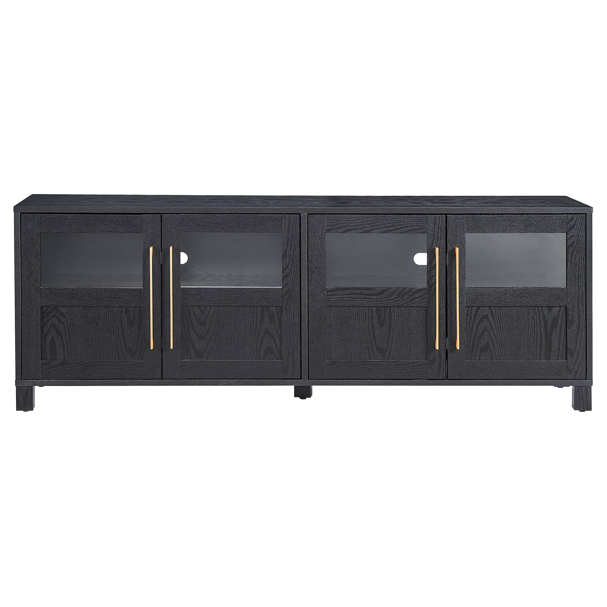 Evelyn&Zoe Holbrook Rectangular TV Stand for TV's up to 75", Black Grain