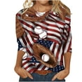 thumbnail image 2 of Fiudx Tops para Mujer Blusa Holgada con Estampado de Pascua y Cuello Redondo Retro de Manga Tres Cuartos a La Moda para Mujer, 2 of 4