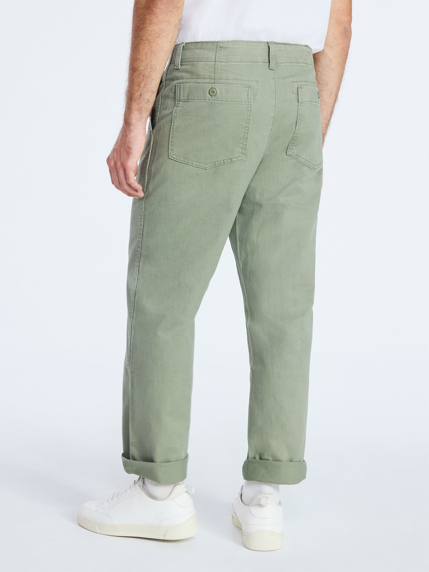 Free Assembly Men's Straight Fit Cotton Utility Pants, Sizes 30-38