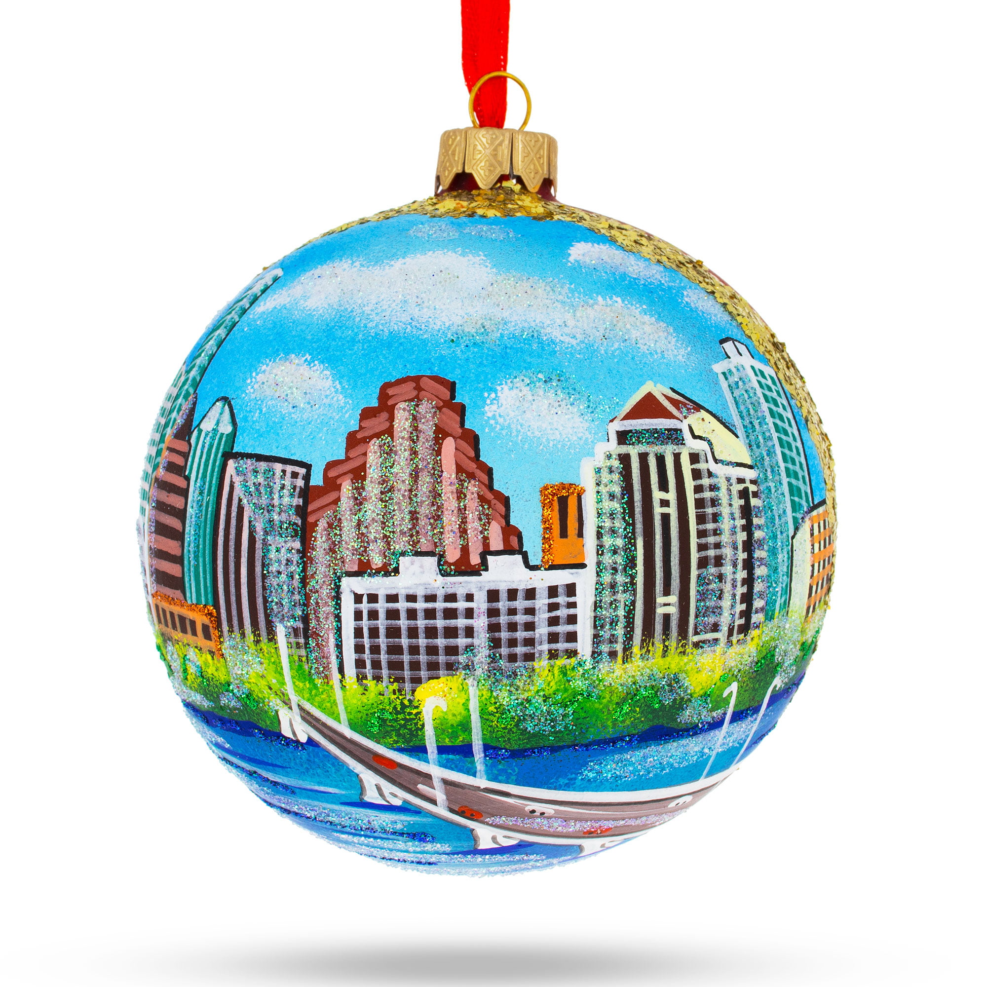 BestPysanky Colorado Springs Colorado Glass Ball Christmas Ornament 4 Inches