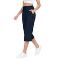 thumbnail image 3 of LWFFDAW Yoga Capri Pants for Women High Waist Drawstring Straight Leg Running Pants Breathable Comfy Gym Athletics Capris with Pockets, 3 of 10