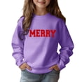 thumbnail image 3 of Merry Sweatshirts for Girl 2025 Long Sleeve Crewneck Christmas Graphic Sweatshirt Pullover Tops, 3 of 5