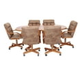 thumbnail image 4 of Caster Chair Company 7-Piece 42x[54/72] Caster Dining Set Wood Edge Laminate Table Top & Rawhide Chairs, 4 of 18