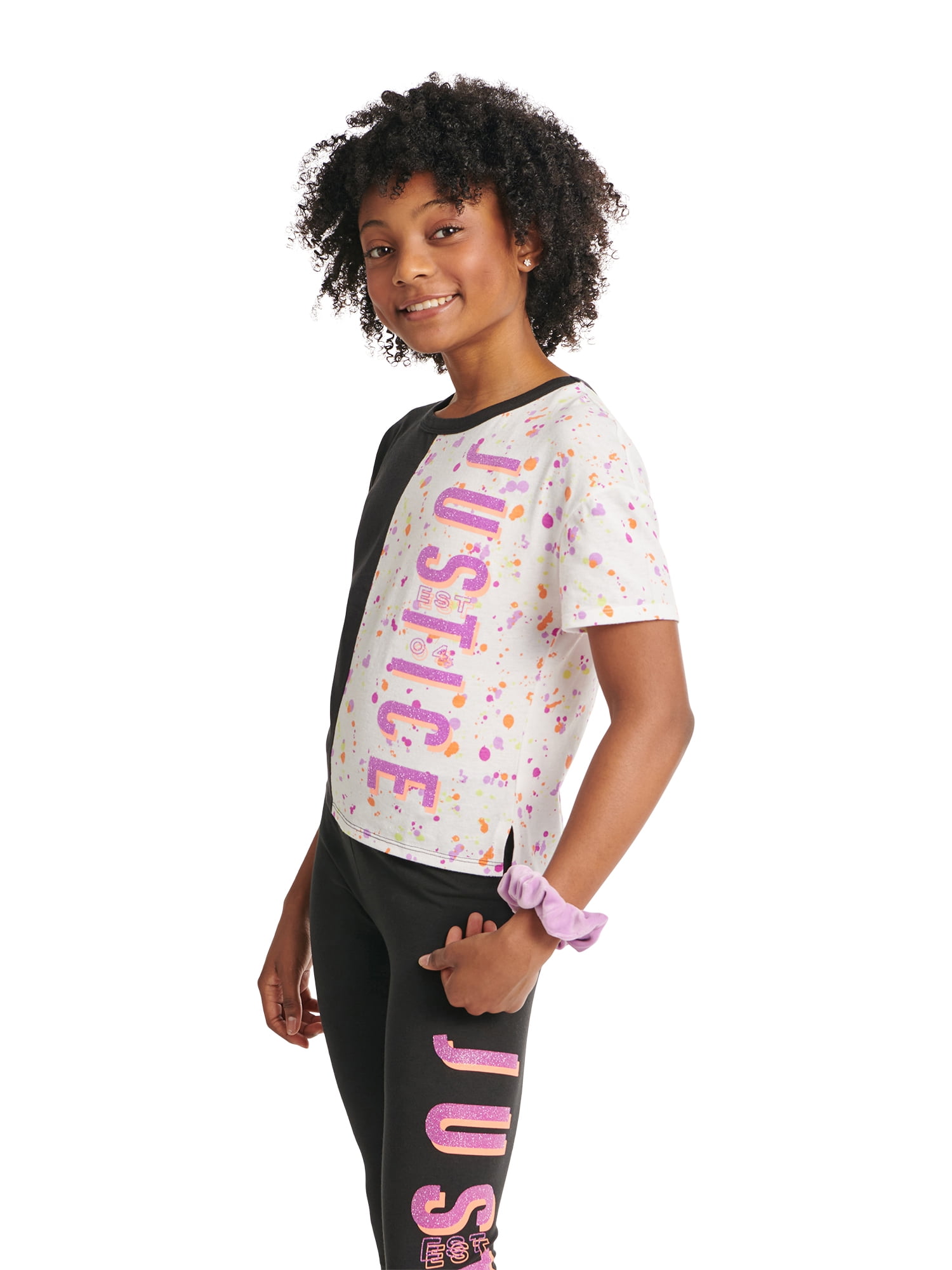 Justice Girls Boxy Spliced T-Shirt, Sizes XS-XLP