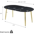 thumbnail image 3 of Lecut Oval Extendable Dining Room Table for 4-8 People, Extendable from 39.4" to 70.8", Modern Wooden Dining Table with MDF Tabletop and Metal Frame, Oval Kitchen Table for Home, Office, 3 of 11