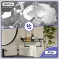 thumbnail image 4 of Glass Shelf for Bathroom 16 Inch Bathroom Shelves with Towel Bar, Tempered Glass Shelves with Stainless Steel Towel Holder for Wall Shelf Sink Over Toilet (Matte Black), 4 of 4