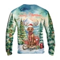 thumbnail image 2 of Merry Christmas Santa Reindeer Antlers Vizsla Sleigh Xmas Winter Holiday All Over Print 3D Sweatshirt Unisex Merch Vizslas Dog Lover Gifts Idea - 00023, 2 of 6