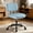 Blue, variant on Armless Office Desk Chair with Wheels, Adjustable Height 360° Rolling Swivel Lumbar Support Low-Back Computer Chair, PU Leather, Black
