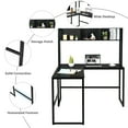 thumbnail image 6 of Costway 55'' L-Shaped Desk Corner Computer Desk w/Hutch Black, 6 of 11