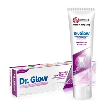 Dr. Glow Fresh Mint Gum Disease Treatment Toothpaste: Hydroxyapatite, Fluoride-Free for Periodontitis, Gingivitis & Receding Gum Repair