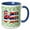 Blue/White, variant on 3drose, Hawaiian Flag Hi Hawaii Vacation Design Over a Pineapple Pattern., 11oz Two-tone Black Mug